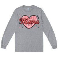 Heather Grey mama valentines Long Sleeve Tee - MaliasSmallBusiness