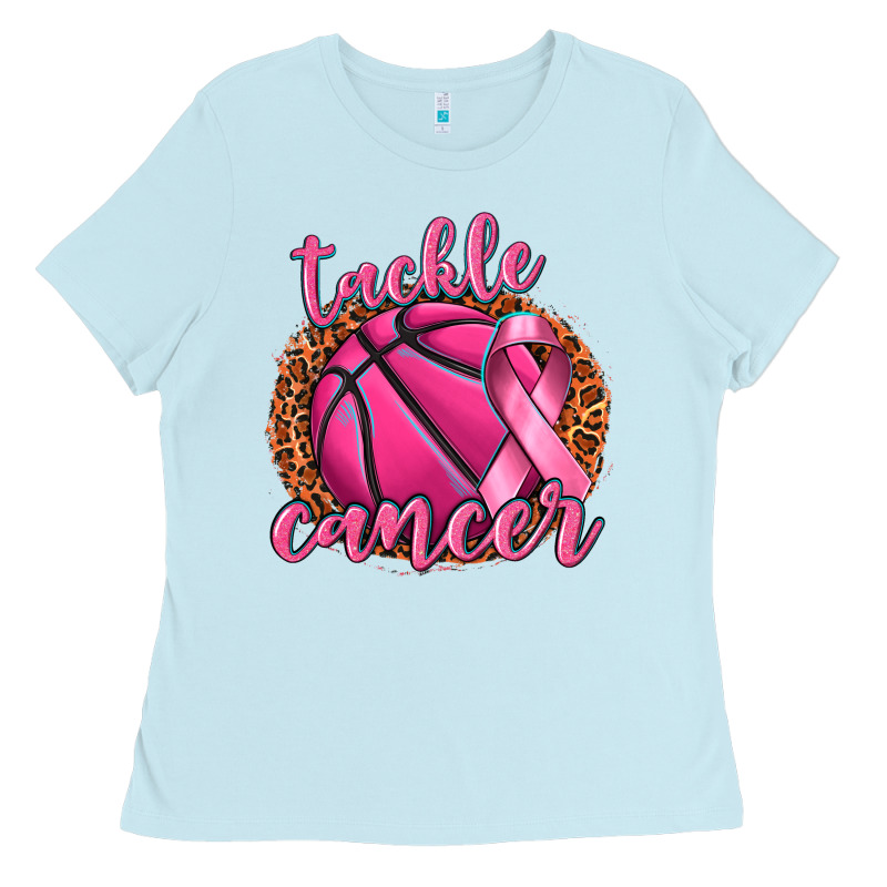 Tackle Cancer Basketball Ladies Tee by texasbilliewilder | Teevron