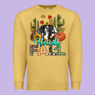 Howdy Fall Premium Sweatshirt Designed By Texasbilliewilder