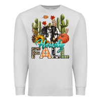 Dove Grey Howdy Fall Premium Sweatshirt - texasbilliewilder