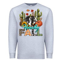 Heather Grey Howdy Fall Premium Sweatshirt - texasbilliewilder