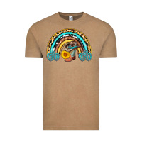 Vintage Coffee cowboy boots and hat rainbow Vintage Tee - AdoDesignShop
