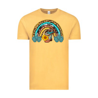 Vintage Mustard cowboy boots and hat rainbow Vintage Tee - AdoDesignShop