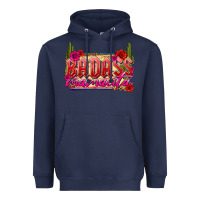 Navy Badass Mamacita Heavyweight Hoodie - texasbilliewilder