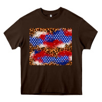 Chocolate Brown 4th of July USA flag leopard 20oz tumbler Heavy Core Tee - Neo Western