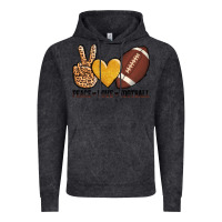 Vintage Black peace love football Vintage Hoodie - AdoDesignShop