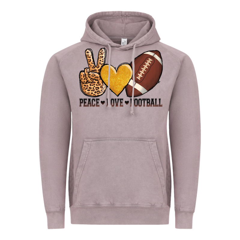 Peace Love Football Vintage Hoodie by AdoDesignShop | Teevron