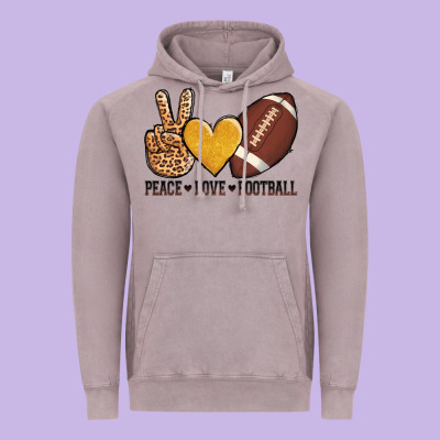 Peace Love Football Vintage Hoodie Designed By Adodesignshop