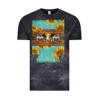 Cloud Black mom hereford cattle sunflowers on tooled leather regular can cooler Vintage Tee - BarkalooDesign