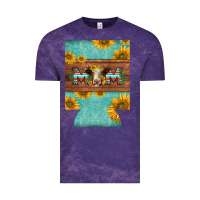 Cloud Purple mom hereford cattle sunflowers on tooled leather regular can cooler Vintage Tee - BarkalooDesign