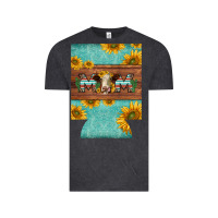 Vintage Black mom hereford cattle sunflowers on tooled leather regular can cooler Vintage Tee - BarkalooDesign