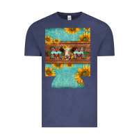 Vintage Denim mom hereford cattle sunflowers on tooled leather regular can cooler Vintage Tee - BarkalooDesign