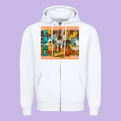 Fall With Baby Goat Zipper Hoodie Designed By Lillyallendesigns