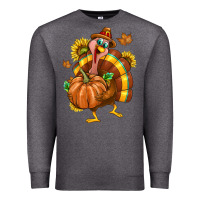 Charcoal Heather Thanksgiving Turkey Premium Sweatshirt - texasbilliewilder