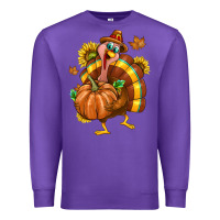 Purple Thanksgiving Turkey Premium Sweatshirt - texasbilliewilder