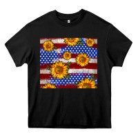 Black 4th of July USA flag sunflower 20oz tumbler Heavy Core Tee - Neo Western