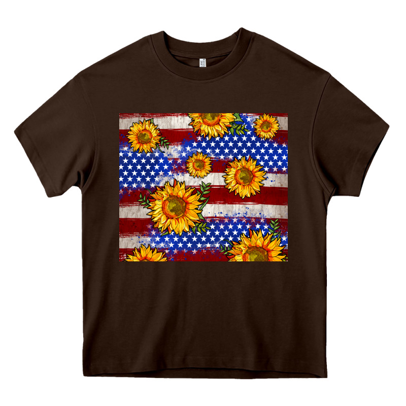 4th Of July Usa Flag Sunflower 20oz Tumbler Heavy Core Tee by Neo Western | Teevron