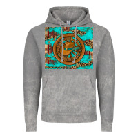 Cloud Rock cowboy hat turquoise aztec background old wheel Vintage Hoodie - Artiststas