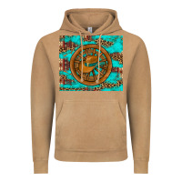 Vintage Camel cowboy hat turquoise aztec background old wheel Vintage Hoodie - Artiststas