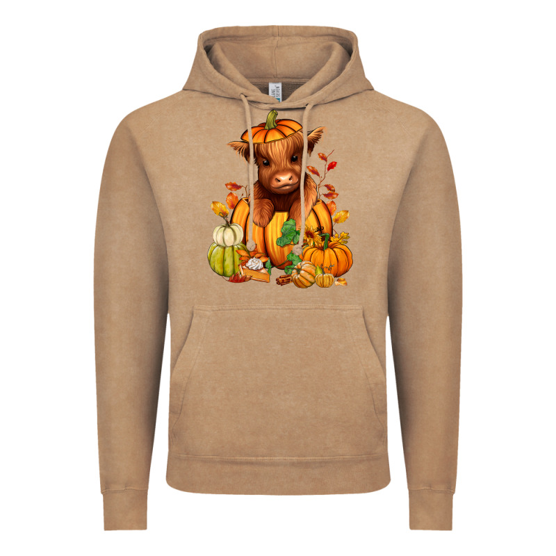 Fall Autumn Heifer Pumpkin Vintage Hoodie by RanaPortraitStore | Teevron