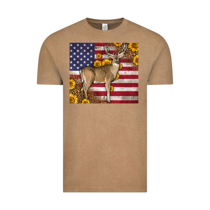 Western American Flag And Deer Vintage Tee by LillyAllenDesigns | Teevron