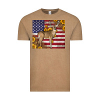 Vintage Coffee Western American Flag And Deer Vintage Tee - LillyAllenDesigns
