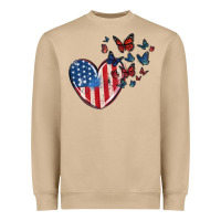 Mushroom 4th of july american flag heart butterfly Heavyweight Sweatshirt - MaliasSmallBusiness
