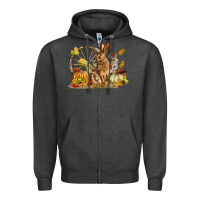 Charcoal Heather Fall Rabbit Zipper Hoodie - LillyAllenDesigns