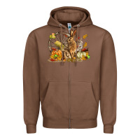 Chestnut Fall Rabbit Zipper Hoodie - LillyAllenDesigns