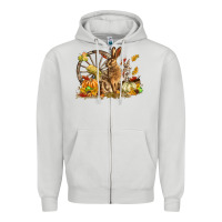 Dove Grey Fall Rabbit Zipper Hoodie - LillyAllenDesigns