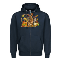 Navy Fall Rabbit Zipper Hoodie - LillyAllenDesigns
