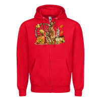 Red Fall Rabbit Zipper Hoodie - LillyAllenDesigns