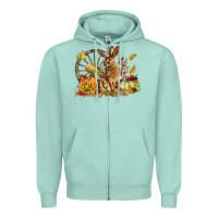 Seafoam Fall Rabbit Zipper Hoodie - LillyAllenDesigns