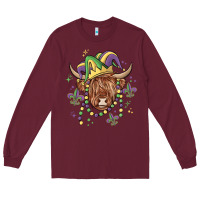 Burgundy mardi gras cow Long Sleeve Tee - MaliasSmallBusiness