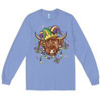 Colony Blue mardi gras cow Long Sleeve Tee - MaliasSmallBusiness