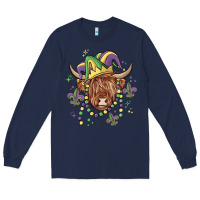 Navy mardi gras cow Long Sleeve Tee - MaliasSmallBusiness