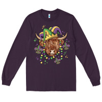 Plum mardi gras cow Long Sleeve Tee - MaliasSmallBusiness