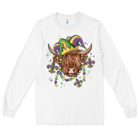 White mardi gras cow Long Sleeve Tee - MaliasSmallBusiness