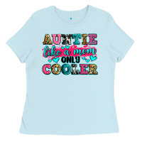 Baby Blue auntie like a mom only cooler Ladies Tee - Zillion Design Studio
