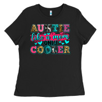 Black auntie like a mom only cooler Ladies Tee - Zillion Design Studio
