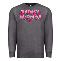 Charcoal Heather Badass warrior Breast Cancer Premium Sweatshirt - NancyCooperArtShop