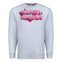Heather Grey Badass warrior Breast Cancer Premium Sweatshirt - NancyCooperArtShop