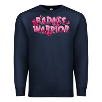 Navy Badass warrior Breast Cancer Premium Sweatshirt - NancyCooperArtShop