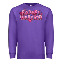 Badass Warrior Breast Cancer Premium Sweatshirt | Teevron