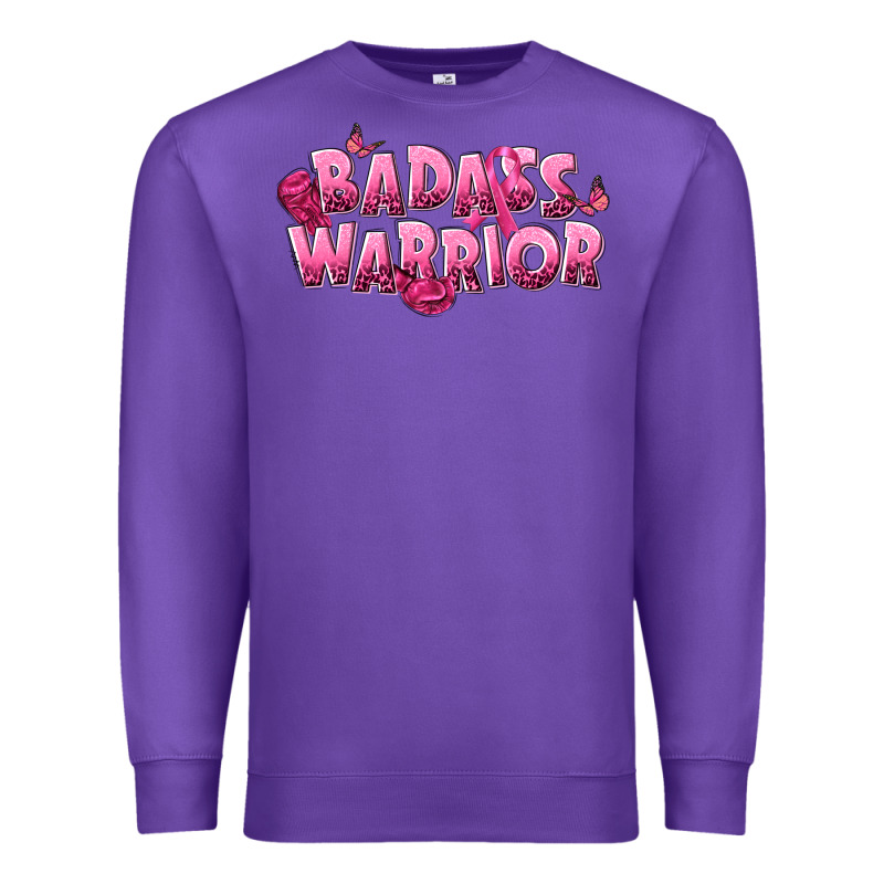 Badass Warrior Breast Cancer Premium Sweatshirt by NancyCooperArtShop | Teevron