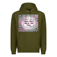 Army Green feeling kinda idgaf ish today with leopard Premium Hoodie - TumblerDesignByShophia