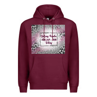 Burgundy feeling kinda idgaf ish today with leopard Premium Hoodie - TumblerDesignByShophia