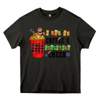 Asphalt I Run On Coffee & Christmas Cheer Heavy Core Tee - CowhideDigitalArt