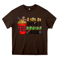 Chocolate Brown I Run On Coffee & Christmas Cheer Heavy Core Tee - CowhideDigitalArt