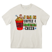 Cream I Run On Coffee & Christmas Cheer Heavy Core Tee - CowhideDigitalArt
